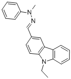 结构式 CAS# 75232-44-9, 9-乙基-3-(N-甲基-N-苯基亚肼基甲基)咔唑