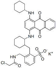 CAS#: 75247-19-7， Potassium 3-[[(2-Chloroacetyl)Amino]Methyl]-2-[[2-[[4-(Cyclohexylamino)-9,10-Dioxoanthracen-1-Yl]Amino]Cyclohexyl]Methyl]Benzenesulfonate