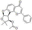 CAS#: 75444-25-6， (7aalpha,10beta,10aalpha)-(-)-10-(Acetyloxy)-7a,9,10,10a-Tetrahydro-9,9-Dimethyl-2-Phenyl-4H-Furo(3',2':4,5)Furo(2,3-h)-1-Benzopyran-4-One