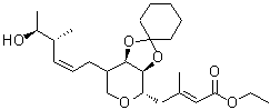 CAS 登录号：75452-45-8， (1S)-1,5-脱水-2,3-O-1,1-环己烷二基-4-脱氧-1-[(2E)-4-乙氧基-2-甲基-4-氧代-2-丁烯-1-基]-4-[(2Z,4R,5S)-5-羟基-4-甲基-2-己烯-1-基]-D-核糖醇