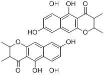 CAS#: 75514-37-3， 5,6,8-Trihydroxy-2,3-Dimethyl-9-(5,6,8-Trihydroxy-2,3-Dimethyl-4-Oxo-2,3-Dihydrobenzo[g]Chromen-9-Yl)-2,3-Dihydrobenzo[g]Chromen-4-One