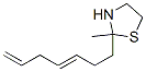 CAS 登录号：75606-68-7， 2-[(3E)-庚-3,6-二烯基]-2-甲基-1,3-噻唑烷