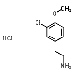 结构式 CAS# 7569-60-0, 2-(3-氯-4-甲氧基苯基)乙胺盐酸盐(1:1)