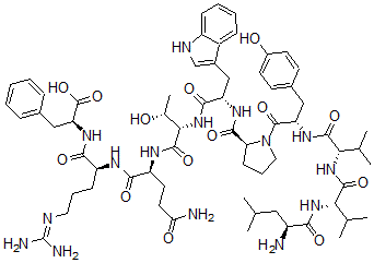 CAS#: 75808-66-1， (2S)-2-[[(2S)-2-[[(2S)-5-Amino-2-[[(2S,3R)-2-[[(2S)-2-[[(2S)-1-[(2S)-2-[[(2S)-2-[[(2S)-2-[[(2S)-2-Amino-4-Methylpentanoyl]Amino]-3-Methylbutanoyl]Amino]-3-Methylbutanoyl]Amino]-3-(4-Hydroxyphenyl)Propanoyl]Pyrrolidine-2-Carbonyl]Amino]-3-(1H-Indol-3-Yl)Propanoyl]Amino]-3-Hydroxybutanoyl]Amino]-5-Oxopentanoyl]Amino]-5-(Diaminomethylideneamino)Pentanoyl]Amino]-3-Phenylpropanoic Acid