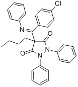 CAS#: 75859-68-6， 4-Butyl-4-[C-(4-Chlorophenyl)-N-Phenylcarbonimidoyl]-1,2-Di(Phenyl)Pyrazolidine-3,5-Dione