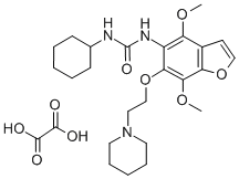 CAS#: 75883-69-1， N-(4,7-Dimethoxy-6-(2-piperidinoethoxy)-5-benzofuranyl)-N'-cyclohexylurea oxalate