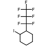 structure of CAS# 7589-43-7, 1-(Heptafluoropropyl)-2-iodocyclohexane;(E/Z)-1-Iodo-2-(heptafluoropropyl)cyclohexane;1-Iodo-2-(heptafluoropropyl)cyclohexane (E/Z);cis/trans-1-(Heptafluoropropyl)-2-iodocyclohexane