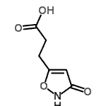 结构式 CAS# 75989-19-4, 3-(3-羟基-1,2-恶唑-5-基)丙酸