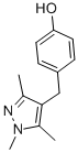 structure of CAS# 75999-00-7, 4-[(1,3,5-Trimethyl-1H-Pyrazol-4-Yl)Methyl]Benzenol;4-[(1,3,5-Trimethyl-4-Pyrazolyl)Methyl]Phenol;Zinc00168505;Bionet2_000233