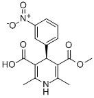 结构式 CAS# 76093-33-9, (R)-(-)-1,4-二氢-2,6-二甲基-4-(3-硝基苯基)-3,5-吡啶二甲酸单甲酯