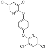 structure of CAS# 76150-91-9, 3,5-Dichloro-2-[4-[(3,5-dichloro-2-pyridyl)oxy]phenoxy]pyridine;3,5-Dichloro-2-[4-[(3,5-Dichloro-2-Pyridyl)Oxy]Phenoxy]Pyridine;Pyridine, 2,2'-(1,4-Phenylenebis(Oxy))Bis(3,5-Dichloro-;Tcpobop