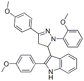 CAS#: 76195-68-1， 2-(4-Methoxyphenyl)-3-[2-(2-Methoxyphenyl)-5-(4-Methoxyphenyl)-3,4-Dihydropyrazol-3-Yl]-1H-Indole