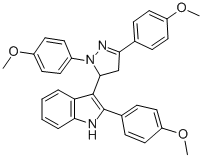 CAS#: 76195-70-5， 3-[2,5-Bis(4-Methoxyphenyl)-3,4-Dihydropyrazol-3-Yl]-2-(4-Methoxyphenyl)-1H-Indole