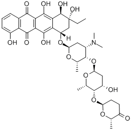 CAS#: 76264-95-4， (9R,10R)-7-[(2R,4S,6S)-4-Dimethylamino-5-[(2S,4S,5S,6S)-4-Hydroxy-6-Methyl-5-[(2R,6S)-6-Methyl-5-Oxooxan-2-Yl]Oxyoxan-2-Yl]Oxy-6-Methyloxan-2-Yl]Oxy-9-Ethyl-4,6,9,10,11-Pentahydroxy-8,10-Dihydro-7H-Tetracene-5,12-Dione