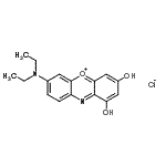 CAS 登录号：76372-58-2， 7-(二乙基氨基)-1,3-二羟基吩恶嗪-5-鎓氯化物