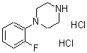 structure of CAS# 76835-09-1, 1-(2-Fluorophenyl)-Piperazine Hydrochloride (1:2);Piperazine, 1-(2-Fluorophenyl)-, Dihydrochloride;1-(2-Fluorophenyl)Piperazine Dihydrochloride;Fluorophenylpiperazinehydrochloride