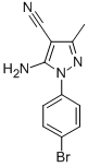 structure of CAS# 76982-35-9, 5-Amino-1-(4-Bromophenyl)-3-Methyl-4-Cyano 1H-Pyrazole;5-AMINO-1-(4-BROMOPHENYL)-3-METHYL-1H-PYRAZOLE-4-CARBONITRILE;5-AMINO-1-(4-BROMOPHENYL)-3-METHYL-4-CYANO 1H-PYRAZOLE
