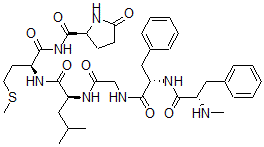 CAS#: 77160-85-1， (2S)-N-[(2S)-2-[[(2S)-4-Methyl-2-[[2-[[(2S)-2-[[(2S)-2-Methylamino-3-Phenylpropanoyl]Amino]-3-Phenylpropanoyl]Amino]Acetyl]Amino]Pentanoyl]Amino]-4-Methylsulfanylbutanoyl]-5-Oxopyrrolidine-2-Carboxamide