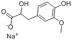 structure of CAS# 77305-02-3, 4-Hydroxy-3-Methoxyphenyl-Lactic Acid Sodium Salt;2-Hydroxy-3-(4-Hydroxy-3-Methoxyphenyl)Propionic Acid Sodium Salt;Sodium 2-Hydroxy-3-(4-Hydroxy-3-Methoxyphenyl)Propionate;4,Α-Dihydroxy-3-Methoxybenzenepropionic Acid Sodium Salt