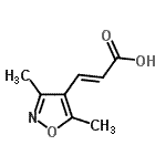 structure of CAS# 773129-55-8, (2E)-3-(3,5-Dimethyl-1,2-oxazol-4-yl)acrylic acid;(2E)-3-(3,5-dimethylisoxazol-4-yl)acrylic acid;(2E)-3-(3,5-dimethylisoxazol-4-yl)prop-2-enoic acid;(E)-3-(3,5-dimethylisoxazol-4-yl)acrylic acid