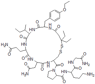 CAS#: 77327-44-7， N-[5-Amino-1-[(2-Amino-2-Oxoethyl)Amino]-1-Oxopentan-2-Yl]-1-[7-(2-Amino-2-Oxoethyl)-10-(3-Amino-3-Oxopropyl)-13-Butan-2-Yl-16-[(4-Ethoxyphenyl)Methyl]-20,20-Diethyl-6,9,12,15,18-Pentaoxo1,2-Dithia-5,8,11,14,17-Pentazacycloicosane-4-Carbonyl]Pyrrolidine-2-Carboxamide