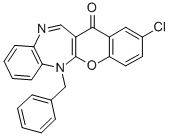 CAS#: 77436-72-7， 2-Chloro-6-(Phenylmethyl)-(1)Benzopyrano(2,3-b)(1,5)Benzodiazepin-13(6H)-One