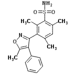 CAS#: 775344-85-9， 2,4,6-Trimethyl-3-(5-methyl-4-phenyl-1,2-oxazol-3-yl)benzenesulfonamide