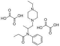 CAS 登录号：77562-94-8， N-(2-(4-乙基-1-哌嗪基)-1-甲基乙基)-N-苯基-丙酰胺草酸盐(1:2)