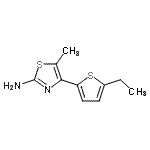 structure of CAS# 781574-99-0, 4-(5-Ethyl-2-thienyl)-5-methyl-1,3-thiazol-2-amine;4-(5-ethyl(2-thienyl))-5-methyl-1,3-thiazole-2-ylamine;4-(5-ethyl-2-thienyl)-5-methyl-1,3-thiazol-2-amine;4-(5-Ethyl-thiophen-2-yl)-5-methyl-thiazol-2-ylamine