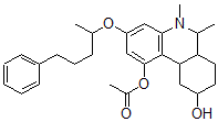 CAS#: 78513-74-3， [9-hydroxy-5,6-dimethyl-3-(5-phenylpentan-2-yloxy)-6a,7,8,9,10,10a-hexahydro-6H-phenanthridin-1-yl] ethanoate