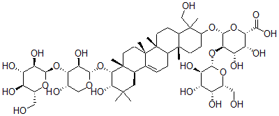 CAS#: 78693-93-3， (3beta,4beta,21beta,22beta)-22-((3-O-beta-D-Glucopyranosyl-alpha-L-arabinopyranosyl)oxy)-21,23-dihydroxyolean-12-en-3-yl 2-O-beta-D-galactopyranosyl-beta-D-Glucopyranosiduronic acid