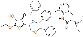 CAS#: 78940-02-0， ethyl 3,5,6-tris-O-(phenylmethyl)-D-Glucofuranoside mixt. with 2-(diethylamino)-N-(2,6-dimethylphenyl)acetamide