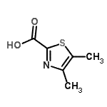 structure of CAS# 79312-41-7, 4,5-Dimethyl-1,3-thiazole-2-carboxylic acid;4,5-DI METHYL THIAZOLE-2-CARBOYLIC ACID;4,5-Dimethyl-thiazole-2-carboxylic acid;4,5-Dimethylthiazole-2-carboxylic Acid