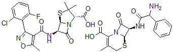 CAS#: 79806-18-1， (6R,7R)-7-[(2-Amino-2-Phenylacetyl)Amino]-3-Methyl-8-Oxo-5-Thia-1-Azabicyclo[4.2.0]Oct-2-Ene-2-Carboxylic Acid, (2S,5R,6R)-6-[[3-(2-Chloro-6-Fluorophenyl)-5-Methyl1,2-Oxazole-4-Carbonyl]Amino]-3,3-Dimethyl-7-Oxo-4-Thia-1-Azabicyclo[3.2.0]Heptane-2-Carboxylic Acid
