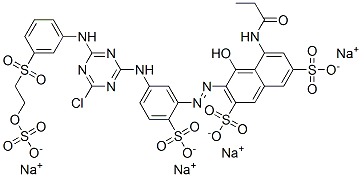 CAS#: 80019-42-7， Tetrasodium 3-[[5-[[4-Chloro-6-[[3-[[2-(Sulphonatooxy)Ethyl]Sulphonyl]Phenyl]Amino]-1,3,5-Triazin-2-Yl]Amino]-2-Sulphonatophenyl]Azo]-4-Hydroxy-5-[(1-Oxopropyl)Amino]Naphthalene-2,7-Disulphonate