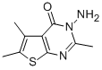 structure of CAS# 80381-63-1, 3-Amino-2,5,6-Trimethyl-3H-Thieno[2,3-d]Pyrimidin-4-One;3-Amino-2,5,6-Trimethyl-Thieno[3,2-E]Pyrimidin-4-One;3-Amino-2,5,6-Trimethyl-4-Thieno[3,2-E]Pyrimidinone;Oprea1_239823