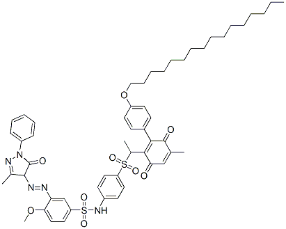 CAS#: 80396-84-5， 3-[(4,5-Dihydro-3-Methyl-5-Oxo-1-Phenyl-1H-Pyrazol-4-Yl)Azo]-N-[4-[[1-[2-[4-(Hexadecyloxy)Phenyl]-4-Methyl-3,6-Dioxocyclohexa-1,4-Dien-1-Yl]Ethyl]Sulphonyl]Phenyl]-4-Methoxybenzenesulphonamide