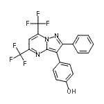 structure of CAS# 805239-56-9, 4-[2-Phenyl-5,7-bis(trifluoromethyl)pyrazolo[1,5-a]pyrimidin-3-yl]phenol;[805239-56-9];4-(2-phen<wbr>yl-5,7-bi<wbr>s(trifluo<wbr>romethyl)<wbr>pyrazolo[<wbr>1,5-a]pyr<wbr>imidin-3-<wbr>yl)phenol;4-(2-Phen<wbr>yl-5,7-bi<wbr>s-trifluo<wbr>romethyl-<wbr>pyrazolo[<wbr>1,5-a]pyr<wbr>imidin-3-<wbr>yl)-phenol