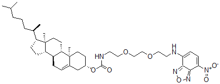 CAS#: 80685-24-1， N(1)-Cholesterylcarbamoyl-N(8)-(4-Nitrobenzo-2-Oxa-1,3-Diazole)-3,6-Dioxaoctyl-1,8-Diamine