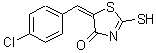 结构式 CAS# 81154-18-9, (5E)-5-(4-氯苄亚基)-2-硫基-1,3-噻唑-4(5H)-酮