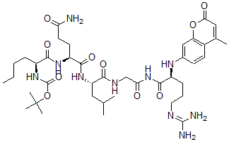CAS#: 81943-91-1， Tert-Butyloxycarbonyl-Norleucyl-Glutaminyl-Leucyl-Glycyl-Arginine-7-Amino-4-Methylcoumarin