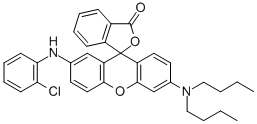 结构式 CAS# 82137-81-3, 2'-(2-氯苯胺基)-6'-(二丁基氨基)荧烷
