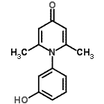 结构式 CAS# 823176-21-2, 1-(3-羟基苯基)-2,6-二甲基-4(1H)-吡啶酮