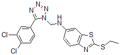 CAS#: 82746-90-5， N-((5-(3,4-Dichlorophenyl)-1H-tetrazol-1-yl)methyl)-2-(ethylthio)-6-benzothiazolamine