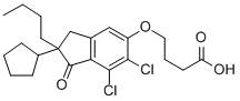 CAS#: 82749-70-0， 4-[(2-Butyl-6,7-dichloro-2-cyclopentyl-2,3-dihydro-1-oxo-1H-inden-5-yl)oxy]-Butanoic acid