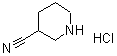 structure of CAS# 828300-57-8, 3-Piperidinecarbonitrile hydrochloride (1:1)