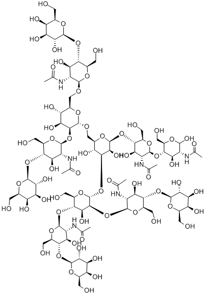 CAS#: 82867-74-1， Mannotriose-Di-(N-Acetyl-D-Glucosamine), Tetrakis(Galactosyl-N-Acetyl-D-Glucosaminyl)