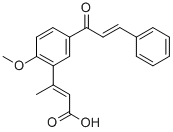 CAS 登录号:82885-73-2, (E,E)-3-(2-甲氧基-5-(1-氧代-3-苯基-2-丙烯基)苯基)-2-丁烯酸