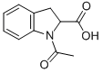结构式 CAS# 82923-75-9, 1-乙酰基-2,3-二氢-1H-吲哚-2-羧酸