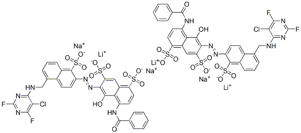 CAS#: 83400-11-7， 4-(Benzoylamino)-6-[[5-[[(5-Chloro-2,6-Difluoro-4-Pyrimidinyl)Amino]Methyl]-1-Sulpho-2-Naphthyl]Azo]-5-Hydroxynaphthalene-1,7-Disulphonic Acid, Lithium Sodium Salt